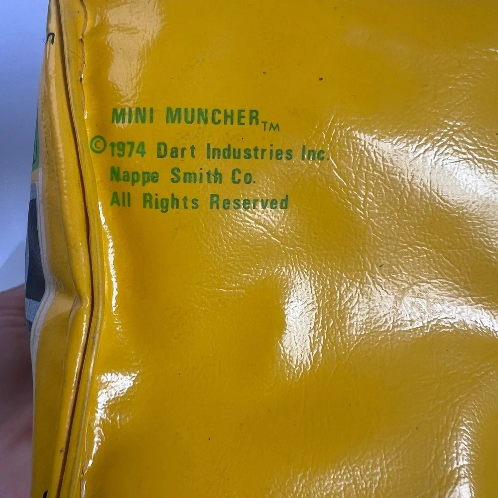 Vintage 1974 Mini Muncher Yellow Little Old Schoolhouse Lunchbox Dart Industries